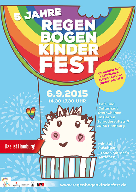 Das Plakat für das Regenbogenkinderfest am 6.9.2016